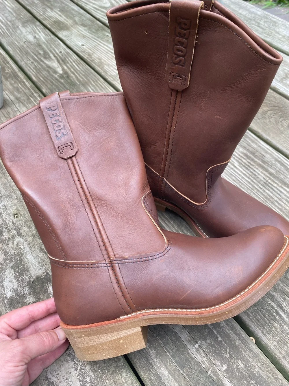 Red Wing Pecos Brown Leather soft toe pull on Boots